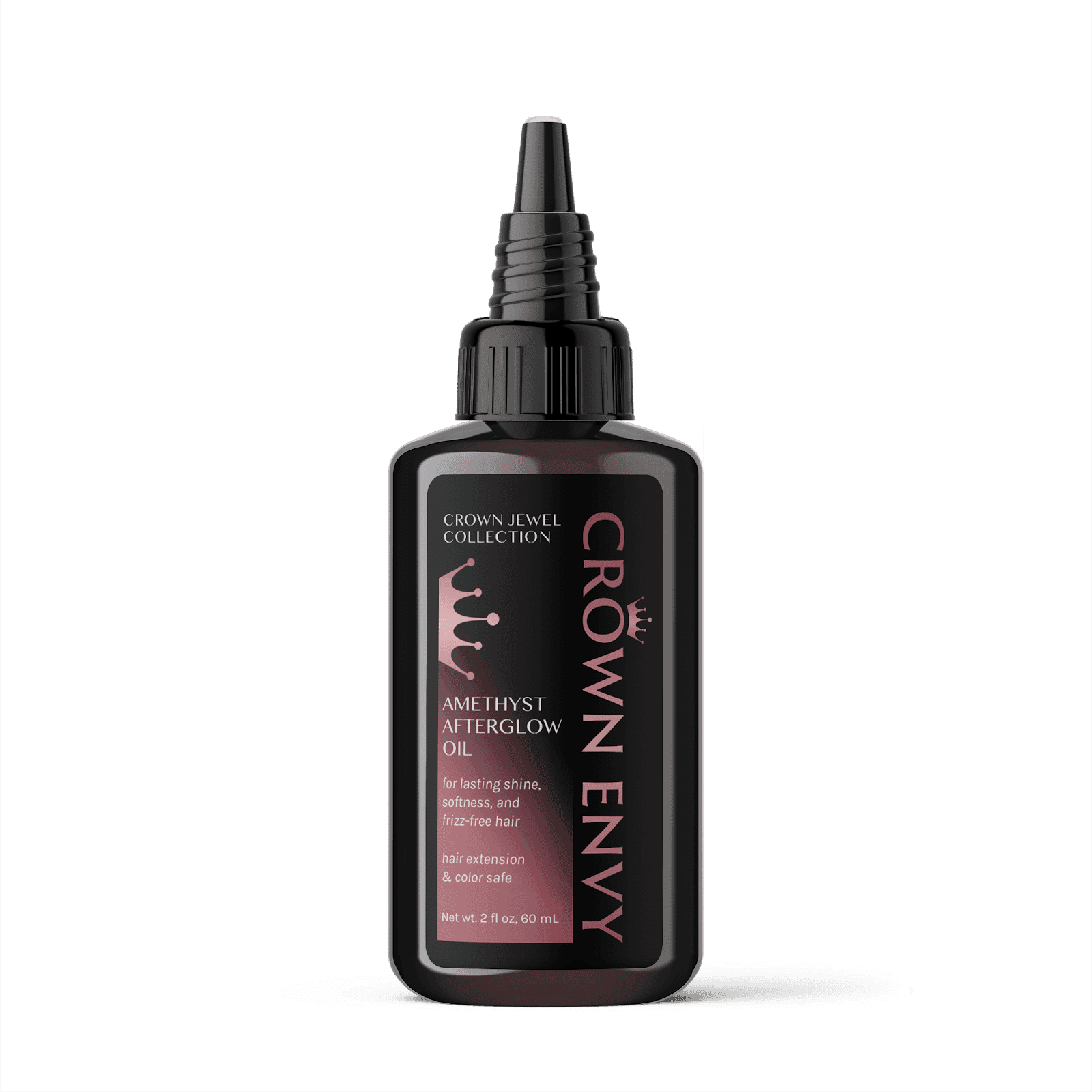 Crown Envy Amethyst Afterglow Hair Oil, 2 fl oz, for shine and frizz-free hair.